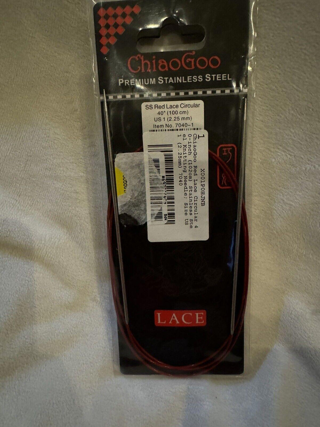 ChiaoGoo Red Stainless Steel Circular Knitting Needles US 1 (2.25mm) 40”(100 Cm)