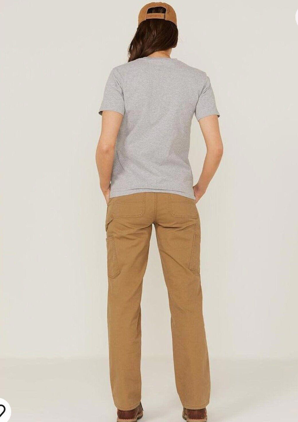 Carhartt Women Rugged Loose Fit Canvas Pant Khaki 16 Reg