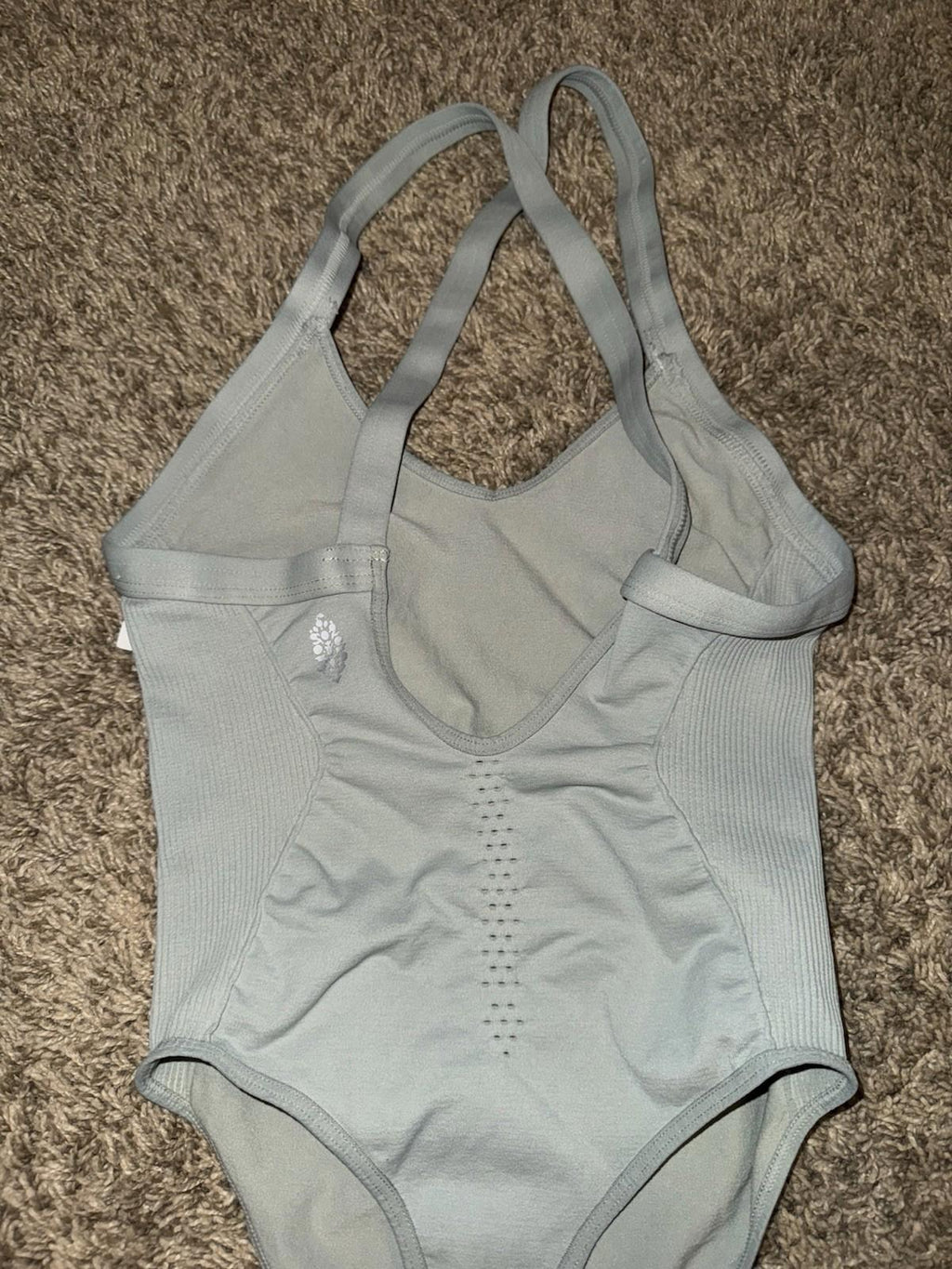 NWOT Free People Movement Good Karma Bodysuit XS/S Mineral bath Color