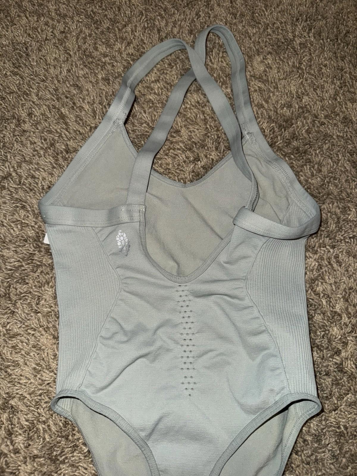 NWOT Free People Movement Good Karma Bodysuit XS/S Mineral bath Color