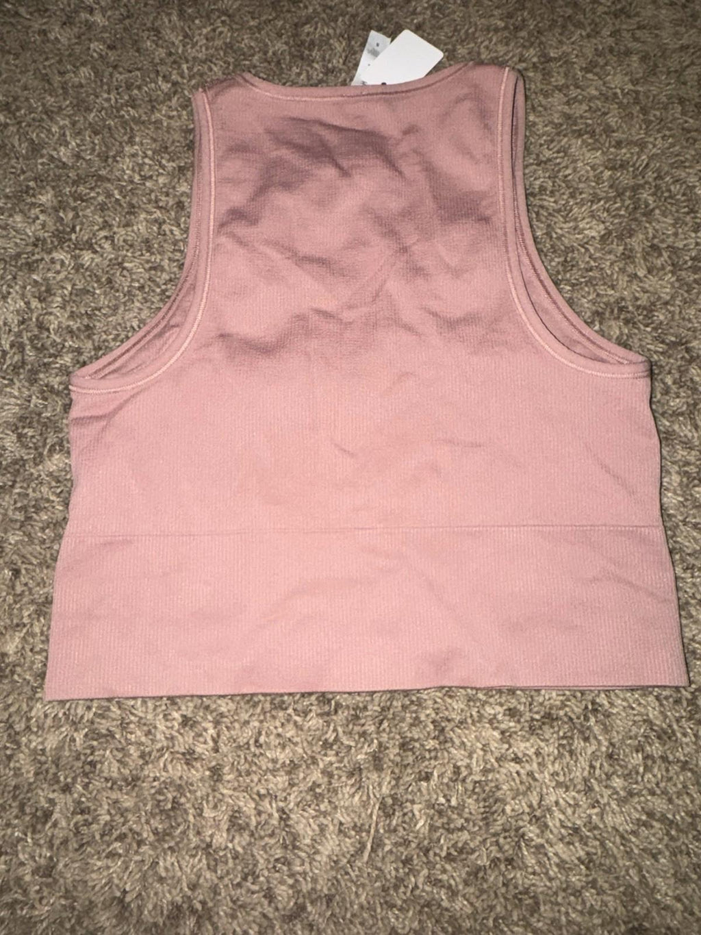 ATHLETA Aurora Seamless Crop Rib Tank Women's Size US Small Pink NWOT
