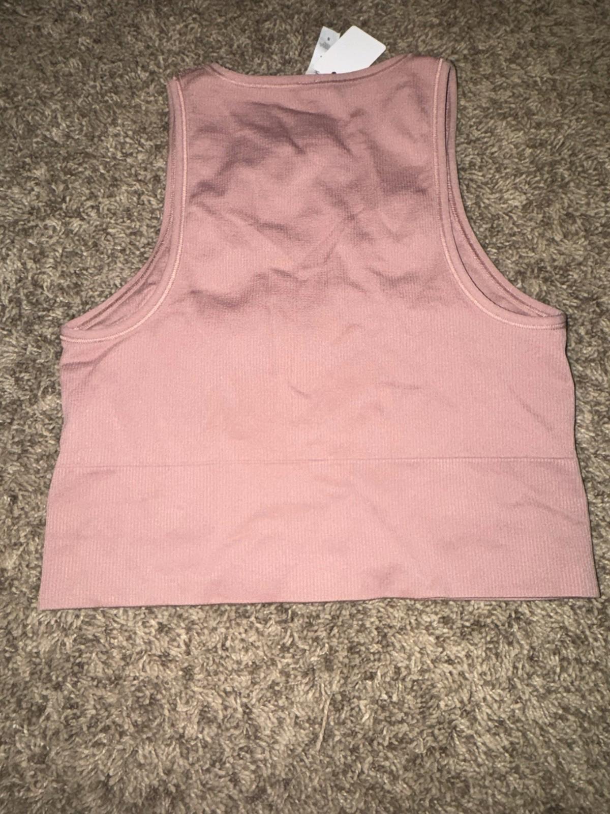 ATHLETA Aurora Seamless Crop Rib Tank Women's Size US Small Pink NWOT