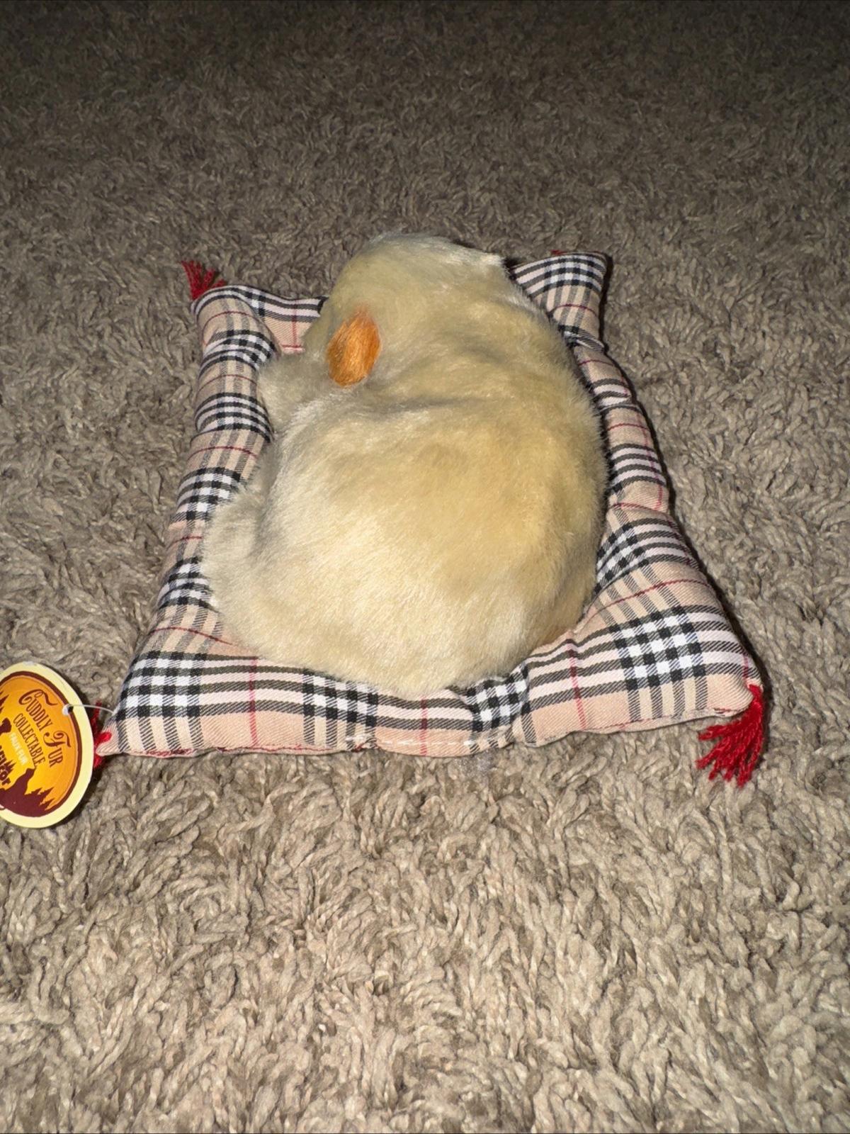NEW! Fur SLEEPING PUPPY On A Blanket WILCOR CUDDLY FUR COLLECTIBLE
