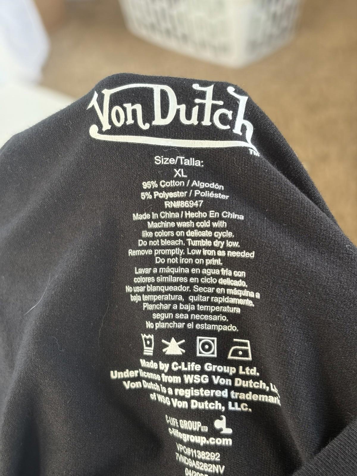 NEW Von Dutch Women’s Classic Logo Baby Tee Black T-Shirt - (Size XL)