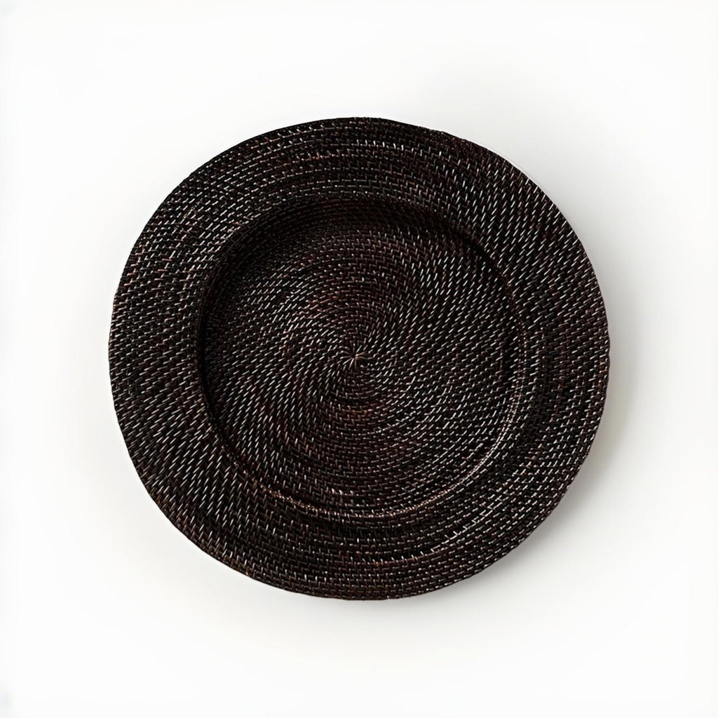 2 - Pottery Barn 14" Tava Handwoven Rattan Charger Plates NEW