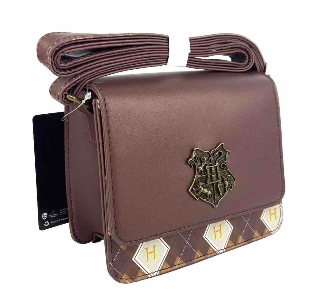 Harry Potter Bag Purse Hogwarts Crest Argyle Faux Leather