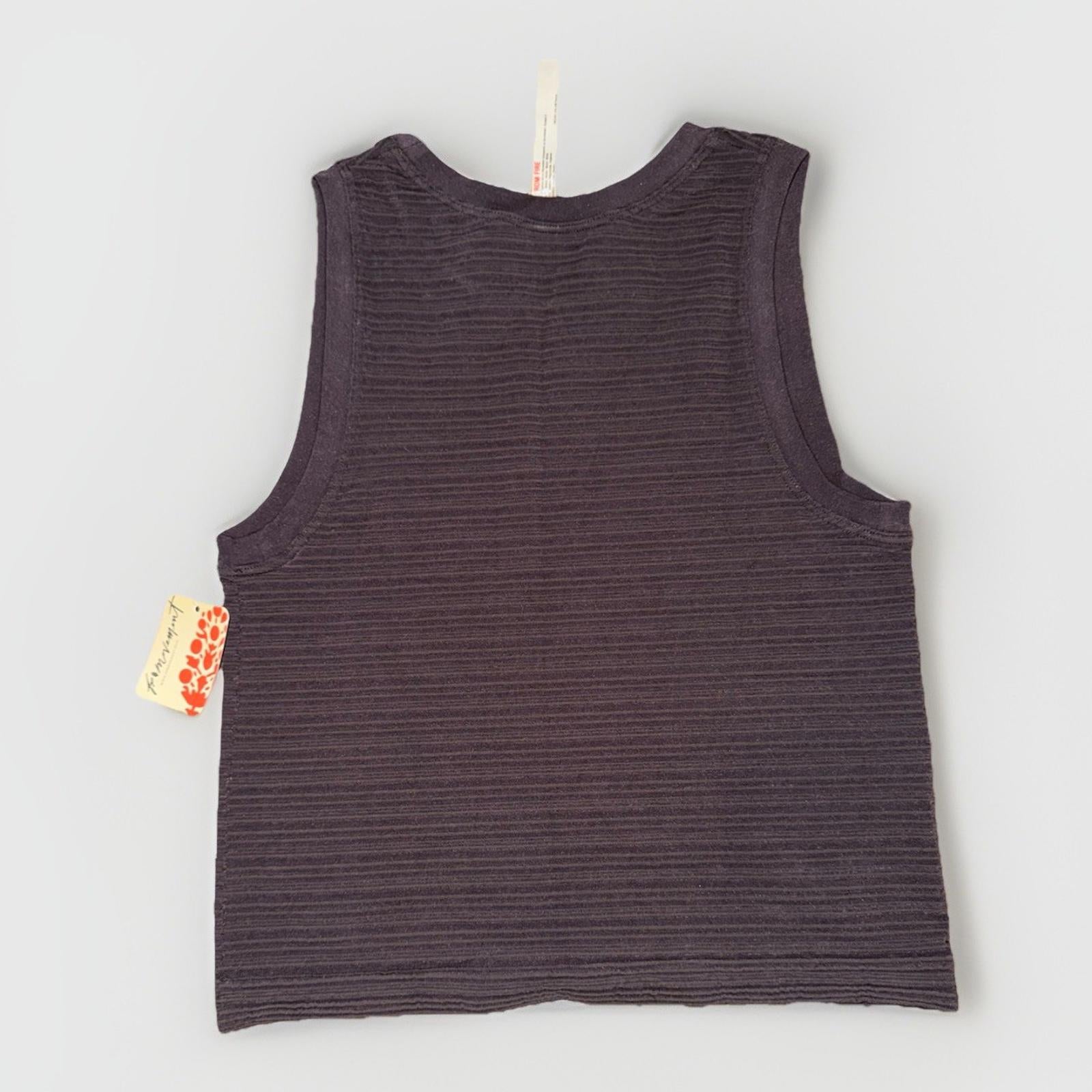 NEW! Free People Women's Ribbed Tank Top Charcoal Brown M/L NWT