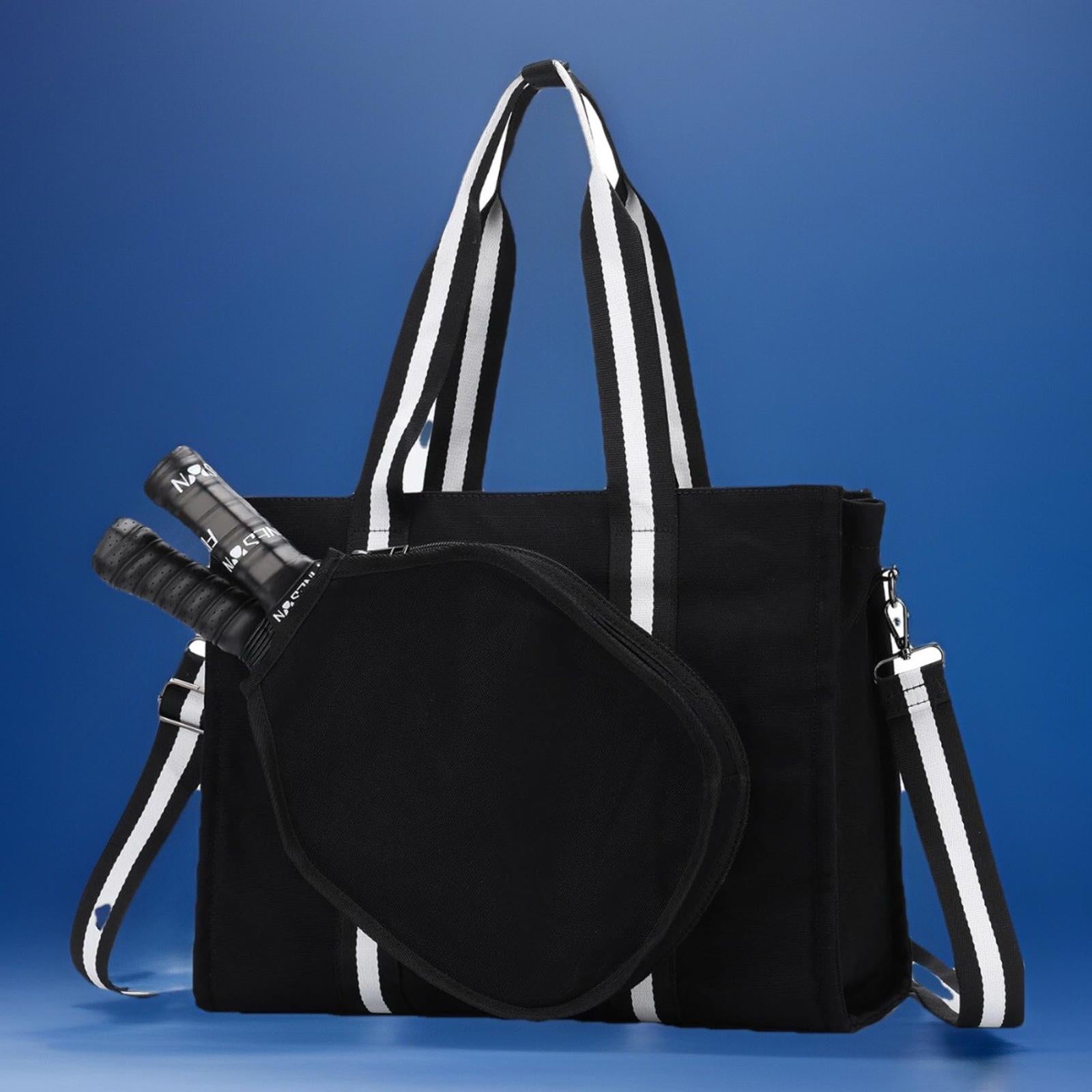 NEW Vaschy Pickleball Tote Bag Duffel BLACK Canvas WHITE trim Sold Out Online!