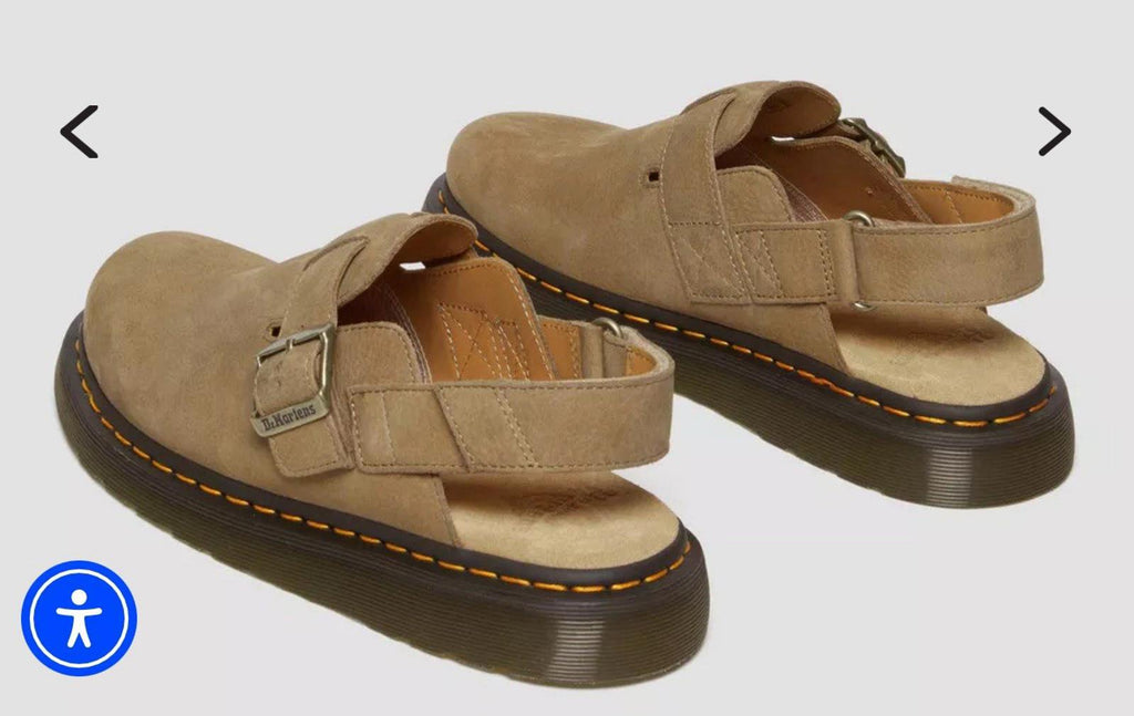 Dr Martens Jorge II Tumbled Nubuck Savannah Tan Leather Slingback Mules Sz 12