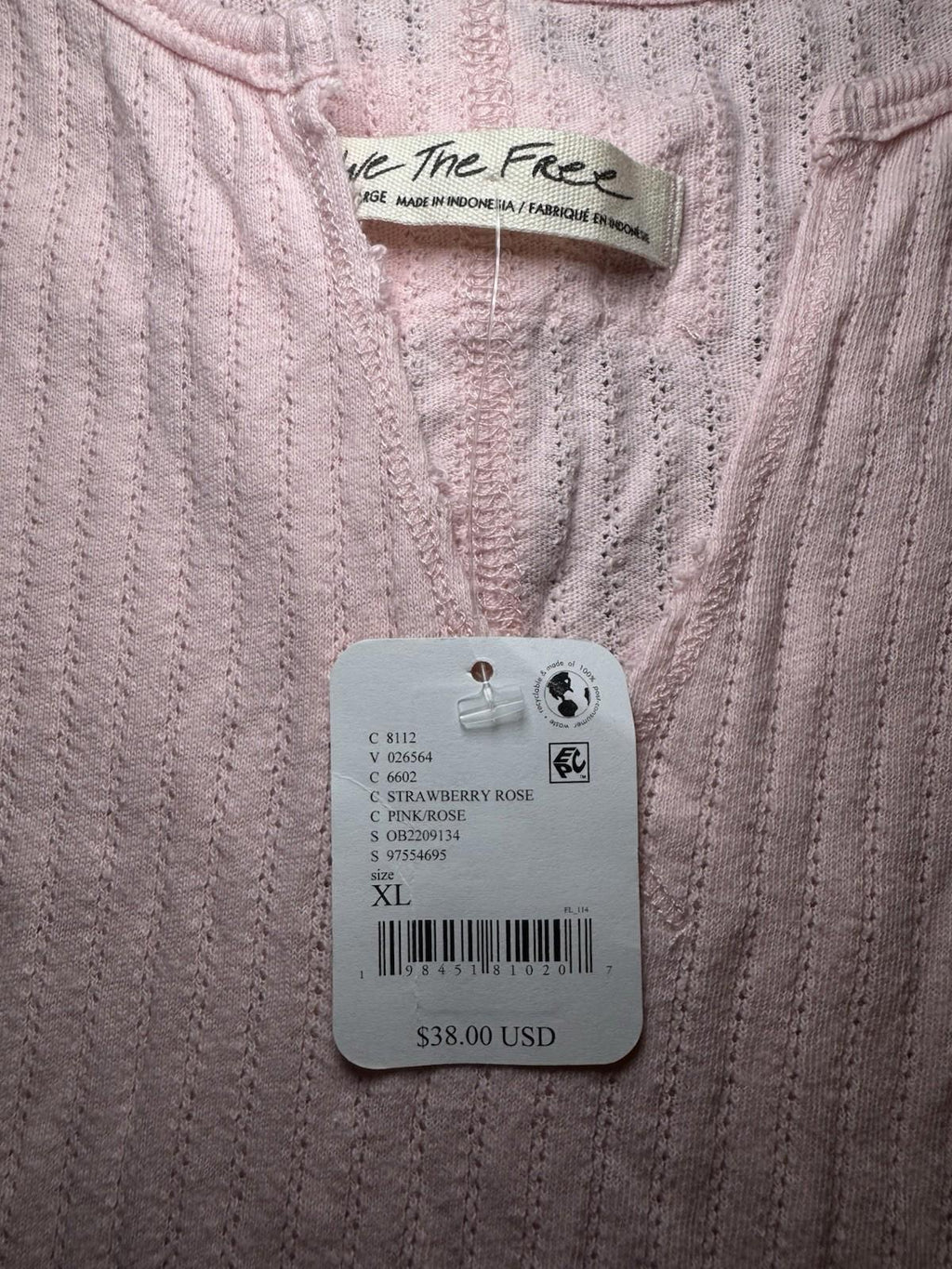 NWT FREE PEOPLE Care FP Day Off Tank Top Rose Pink XL