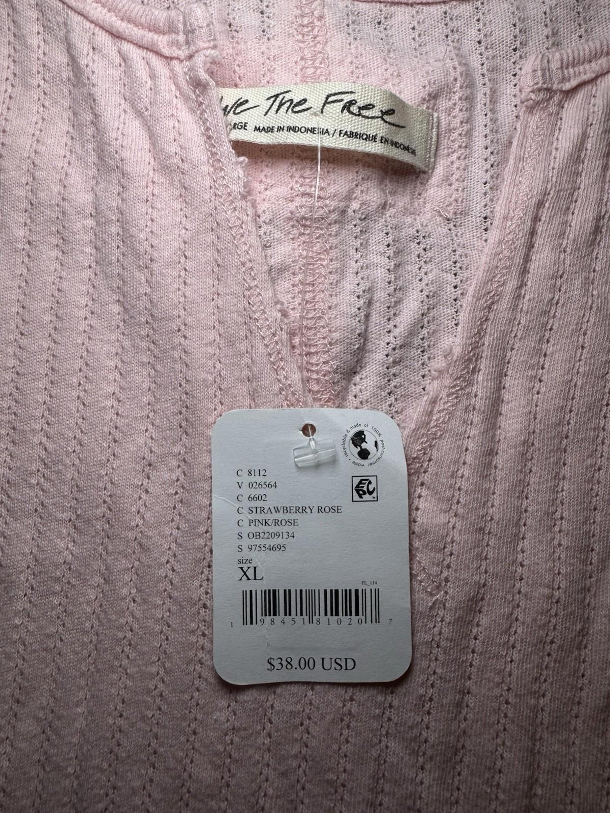 NWT FREE PEOPLE Care FP Day Off Tank Top Rose Pink XL