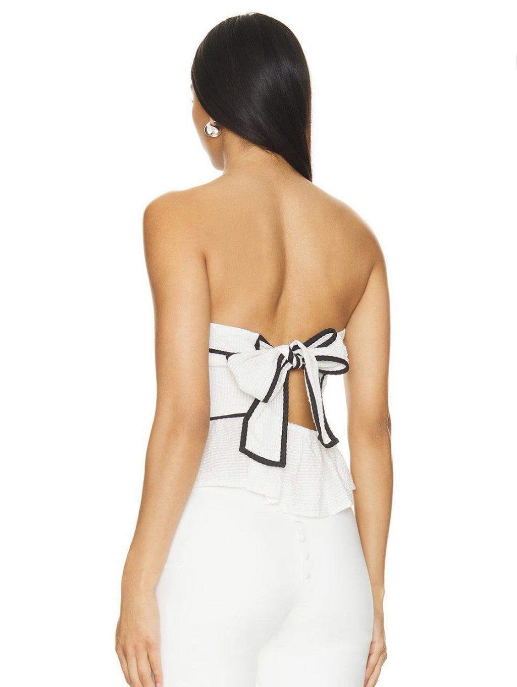NWT Free People Tara Tube Top | Medium | White + Black