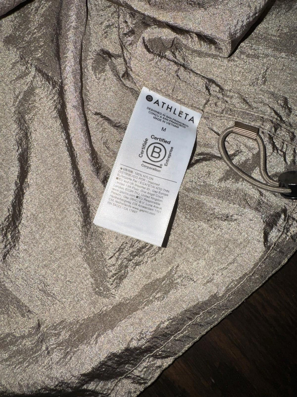 Athleta Women Lightweight Lunar Sheen Shirt Jacket Brownstone Beige NWOT  Sz M