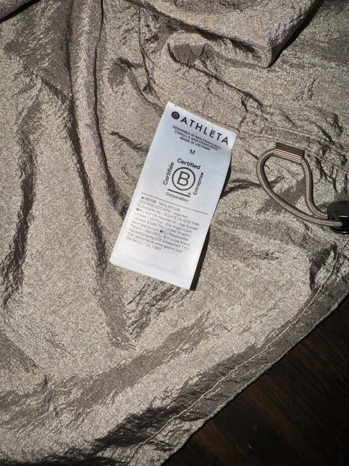 Athleta Women Lightweight Lunar Sheen Shirt Jacket Brownstone Beige NWOT  Sz M