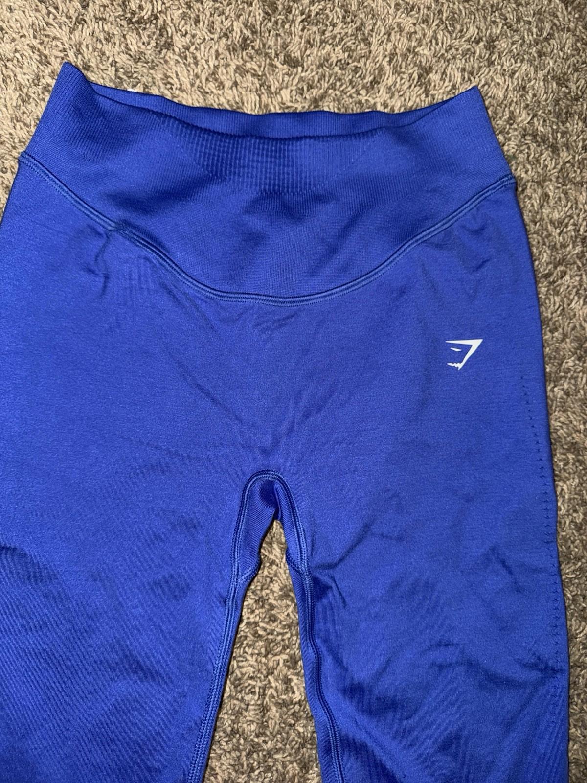 Gymshark Sweat Seamless Leggings Small BLUE High Waisted Workout Athletic NWOT