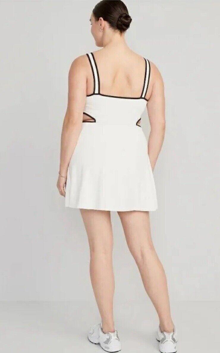 Old Navy PowerSoft Shelf Bra Support Dress White Size L