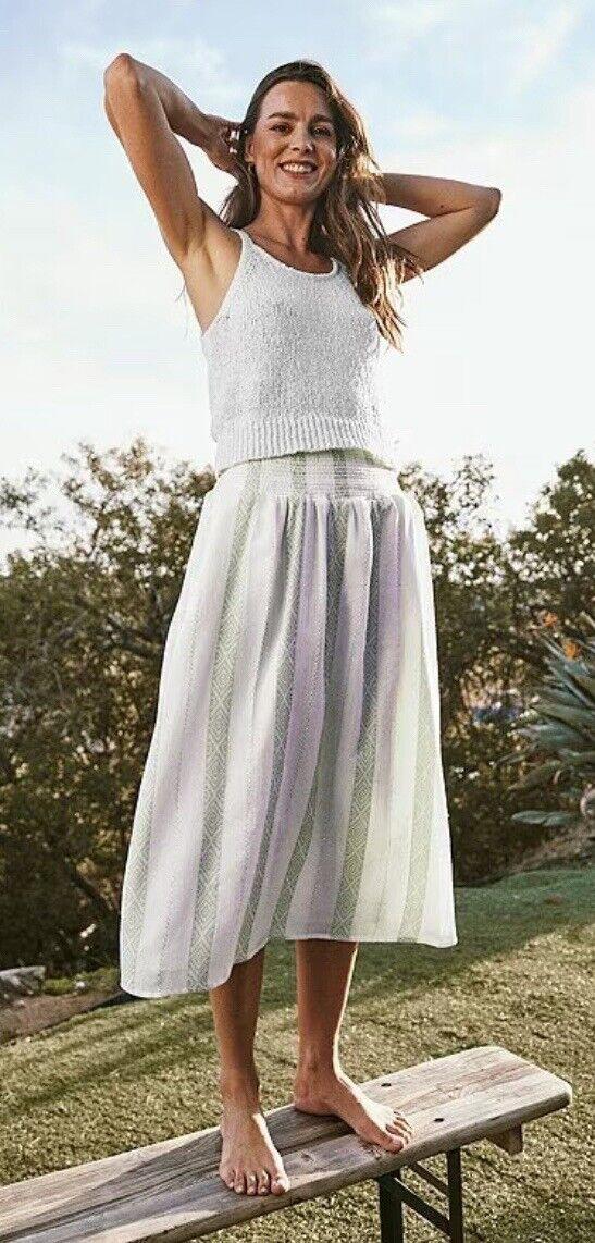 NWT Splendid Women's Jacqueline Tiered Linen-Blend Maxi Skirt Size M