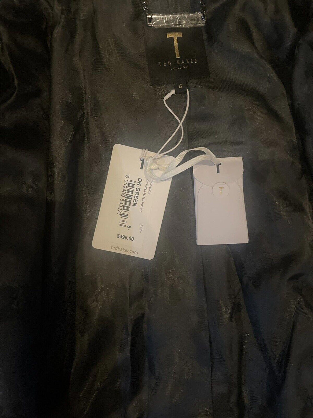 TED BAKER Wool Blend Emerii Belted Oversized Shacket Sz6