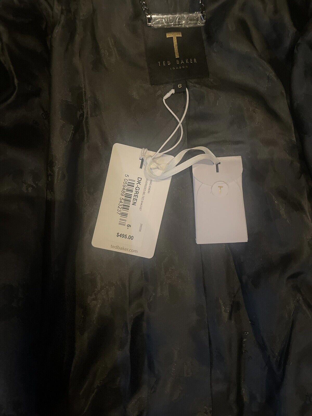 TED BAKER Wool Blend Emerii Belted Oversized Shacket Sz6