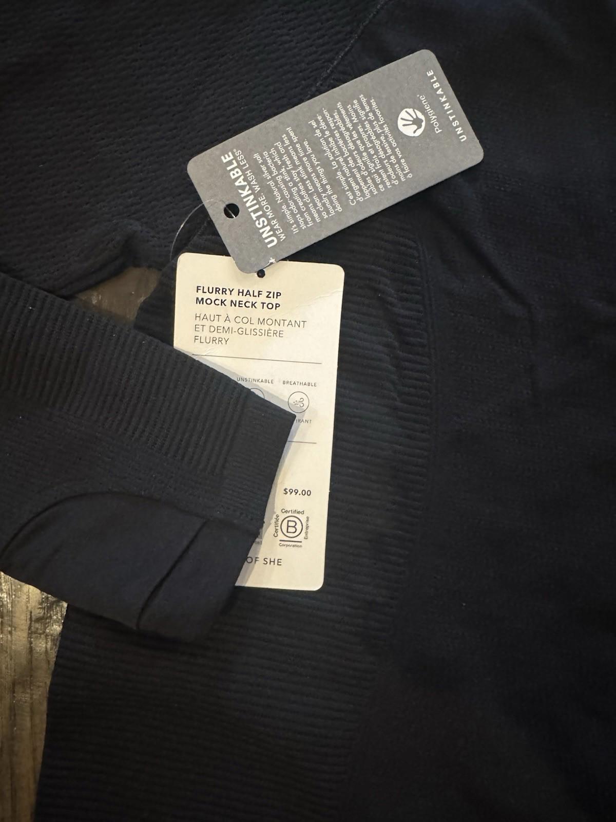 ATHLETA Momentum Seamless Half Zip Top  | Black Large #981529 NEW