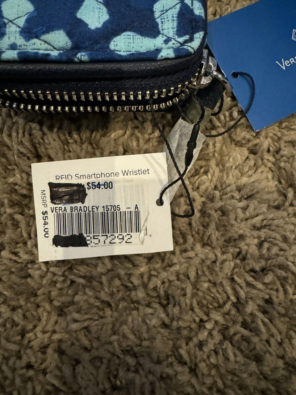 Vera Bradley RFID Smartphone Wristlet 15705 Navy & Teal- NWT