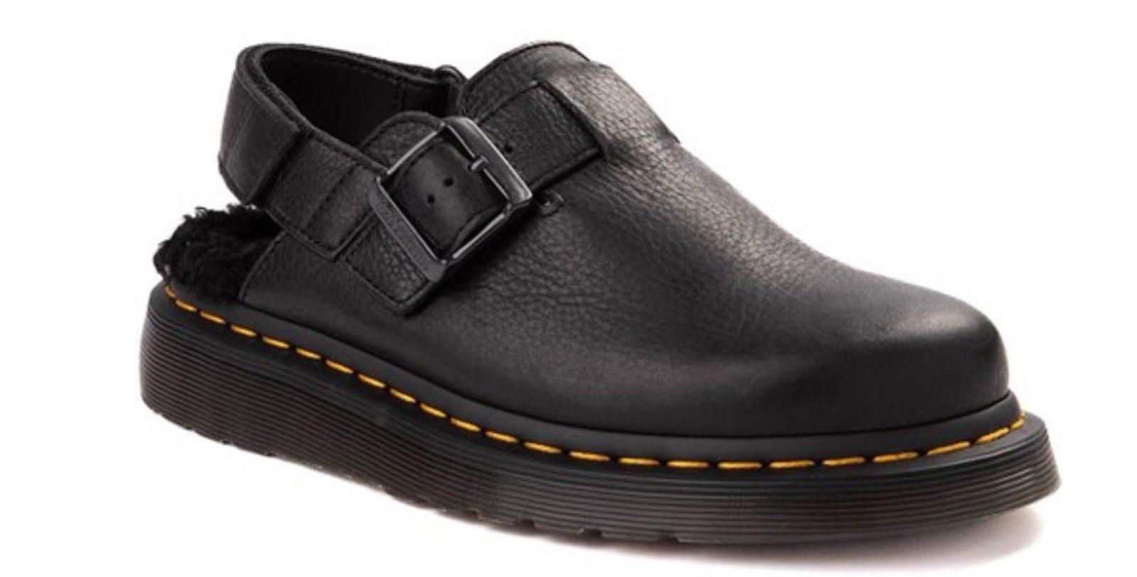 Dr Martens  Jorge II Ambassador Black Faux Fur Sling Back Mules Men’s 12