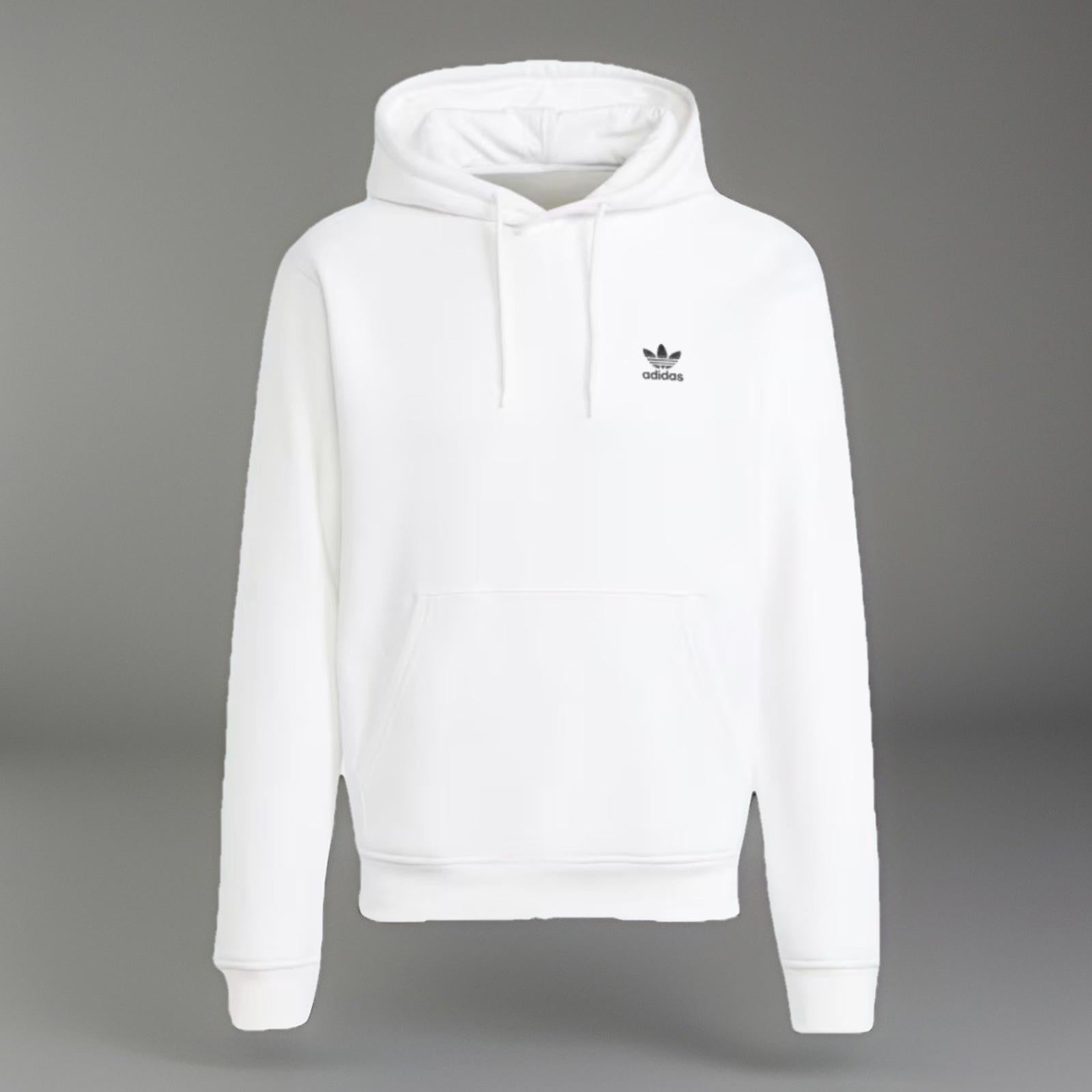 NEW adidas men Trefoil Essentials Hoodie Size XL White - NWT