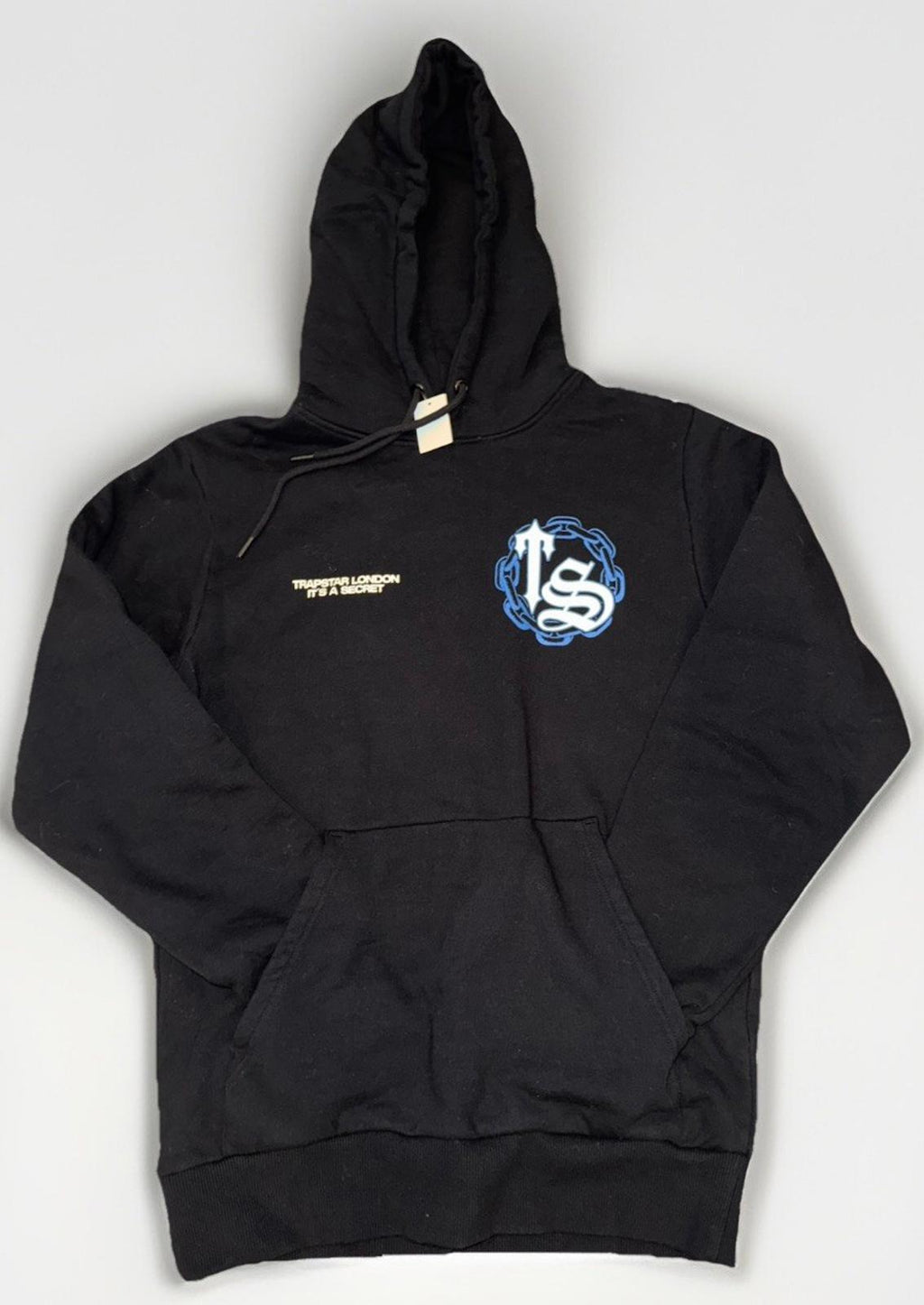 Trapstar Chain Script Hoodie Black/ice Blue Men’s small NWOT
