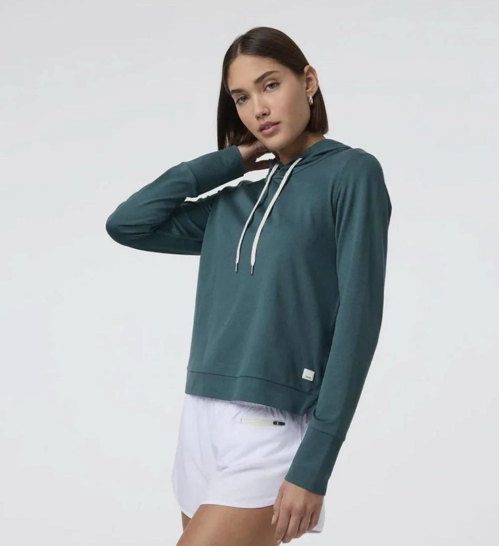 NWT Women’s Vuori Clothing Halo Essential Hoodie MOSS HEATHER Size: XL NEW