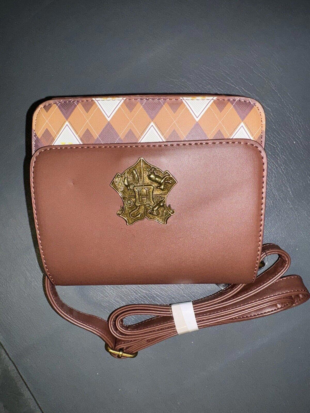 Harry Potter Bag Purse Hogwarts Crest Argyle Faux Leather