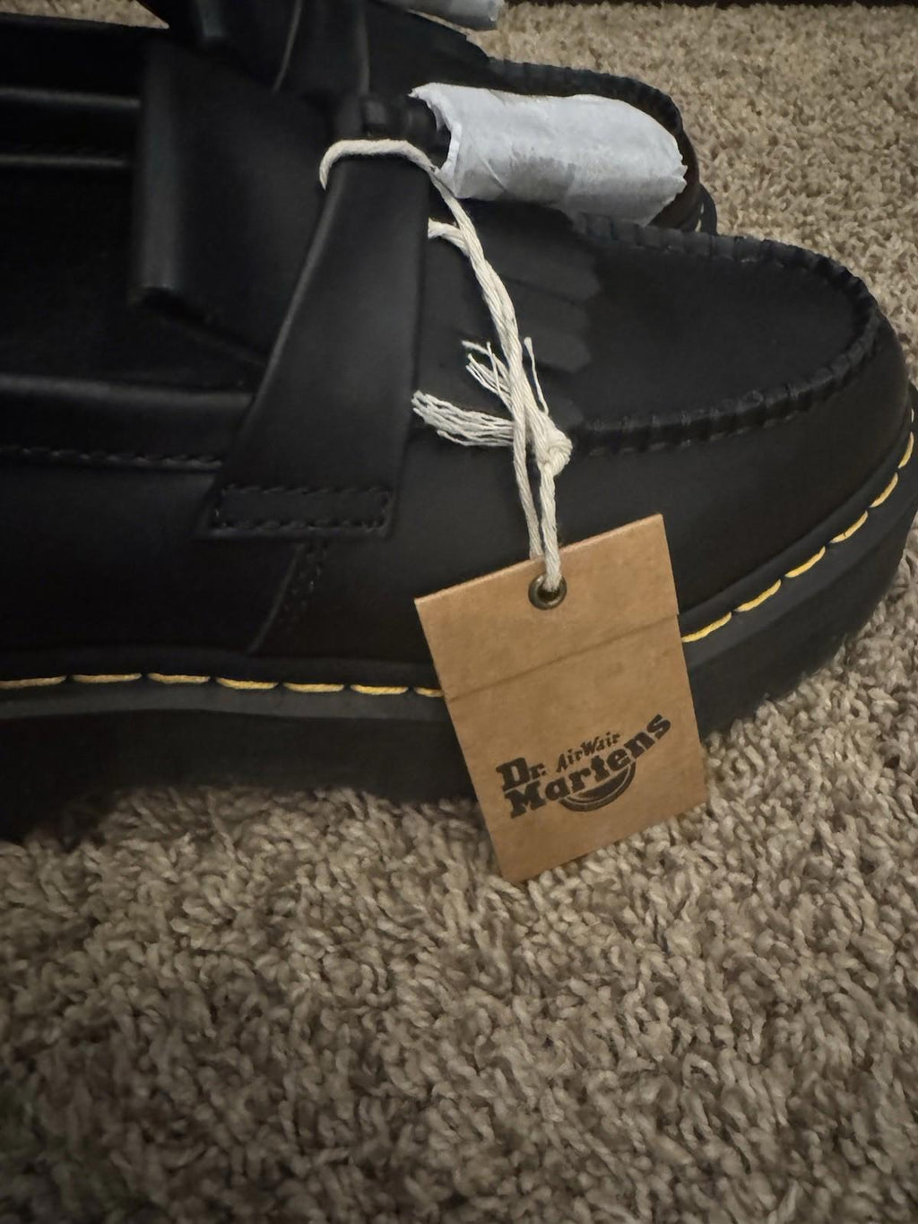Dr. Martens Adrian Quad Tassel Loafers Black Leather Shoes Size 9W, 8M, 7 UK 41