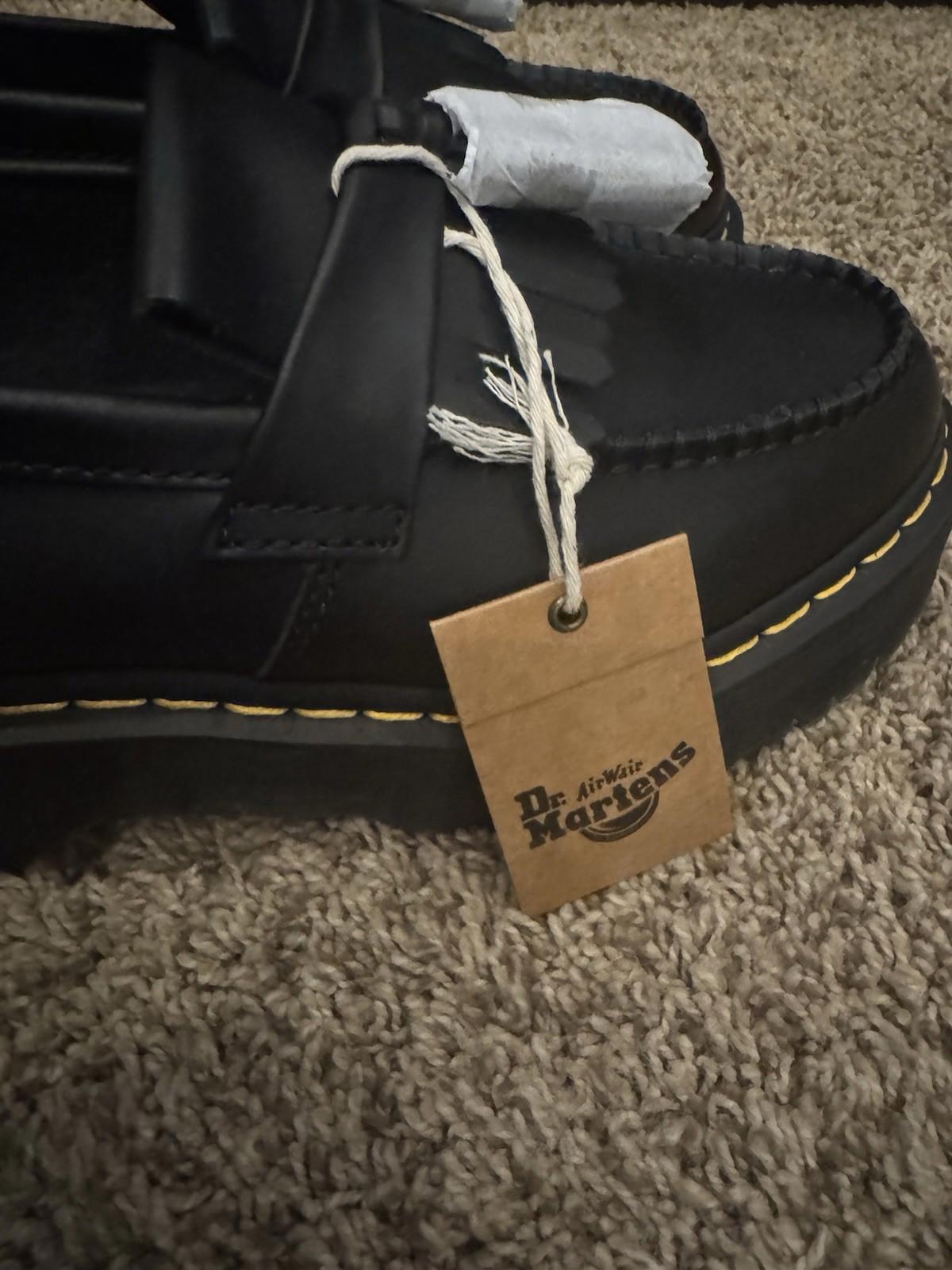 Dr. Martens Adrian Quad Tassel Loafers Black Leather Shoes Size 9W, 8M, 7 UK 41