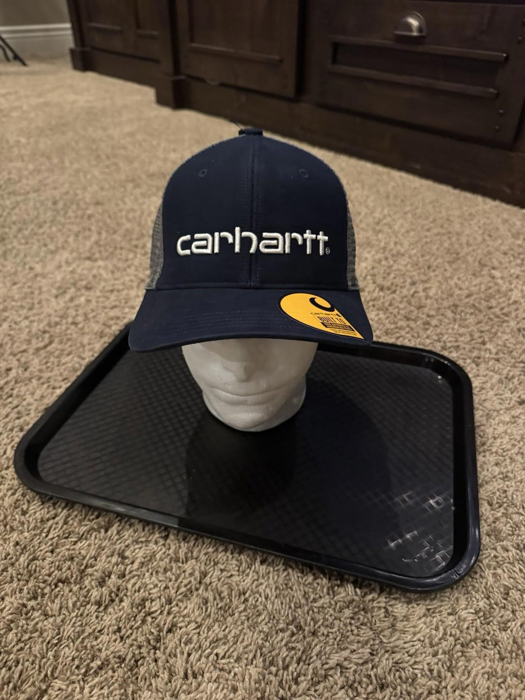 NEW! Carhartt Carvas Mesh-Back Logo Graphic Baseball cap. Navy. Unisex NWT