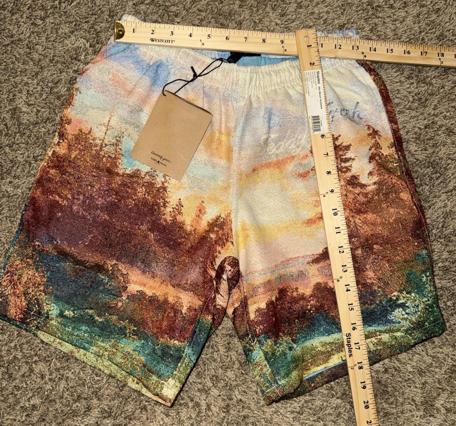 NEW RARE Teddy Fresh Samuel Finch Shorts Watercolor Landscape Print Size XS NWT