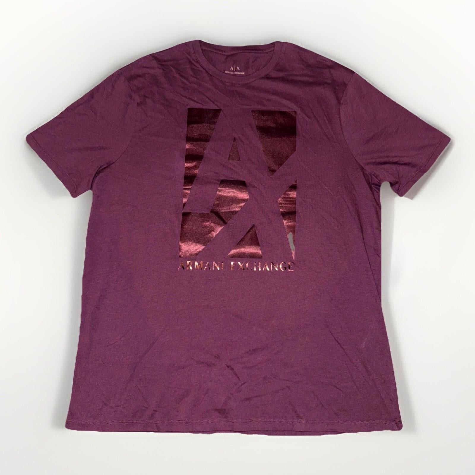 A|X Armani Exchange Men's Short Sleeve Crew Neck T-Shirt, Cabernet, XL NWOT