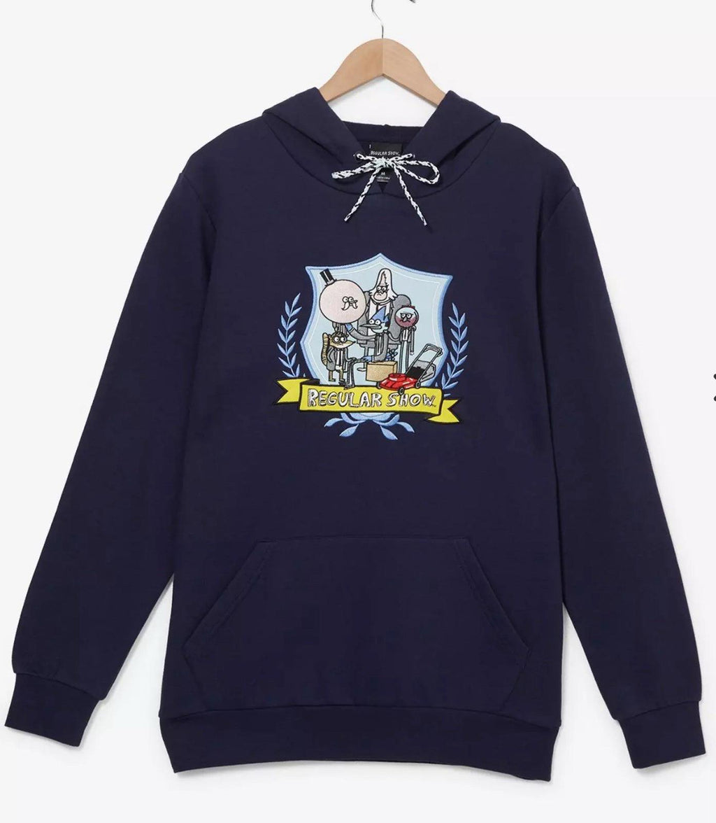 NEW! Regular Show Crest Embroidered Hoodie- BoxLunch Exclusive Med NWT