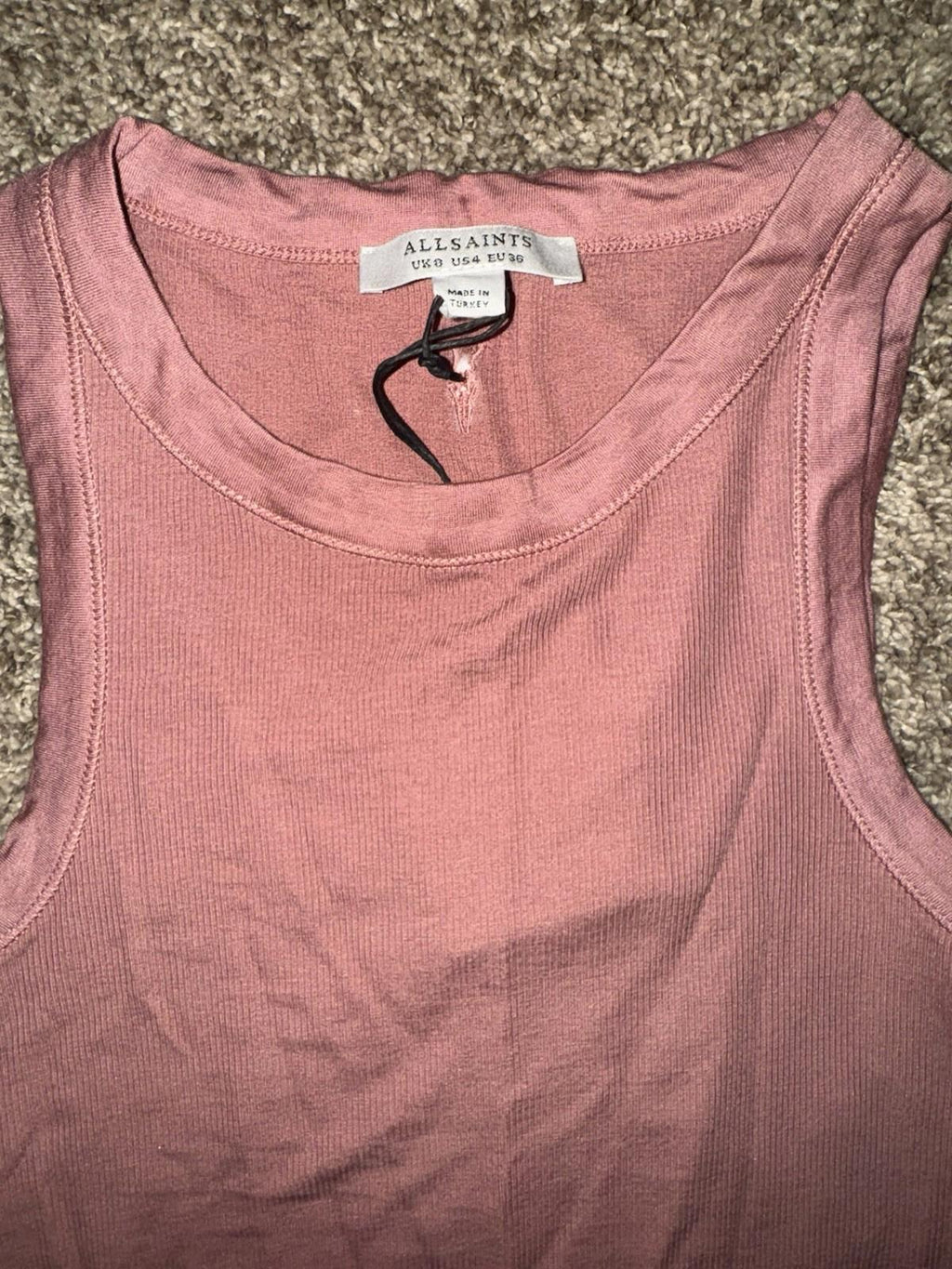 New Allsaints Rina tank top in Ash Rose Pink, US size 4 NWT SOLD OUT ONLINE!