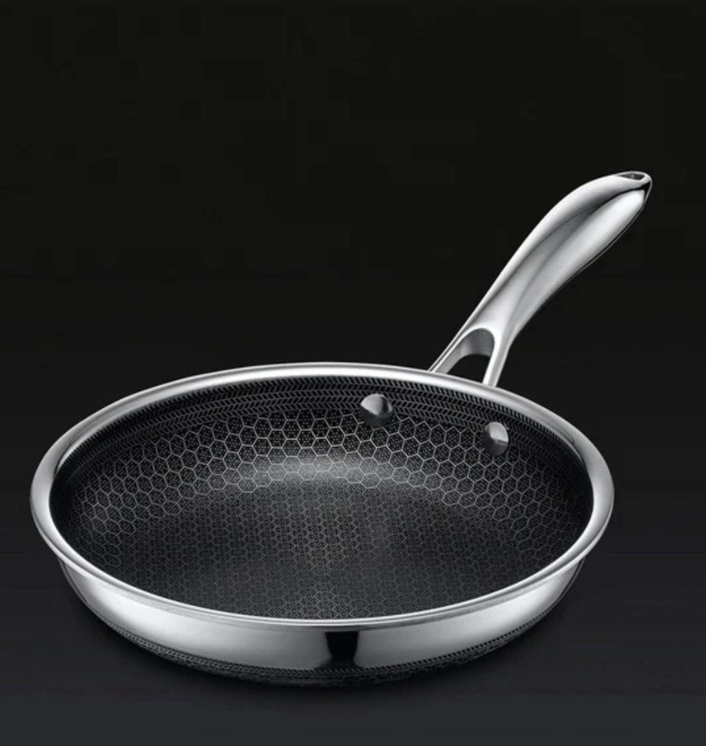 HexClad Hybrid Nonstick 8-Inch Frying Pan with Tempered Glass Lid - $149 MSRP