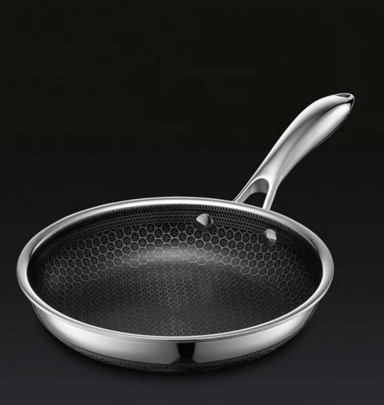 HexClad Hybrid Nonstick 8-Inch Frying Pan with Tempered Glass Lid - $149 MSRP