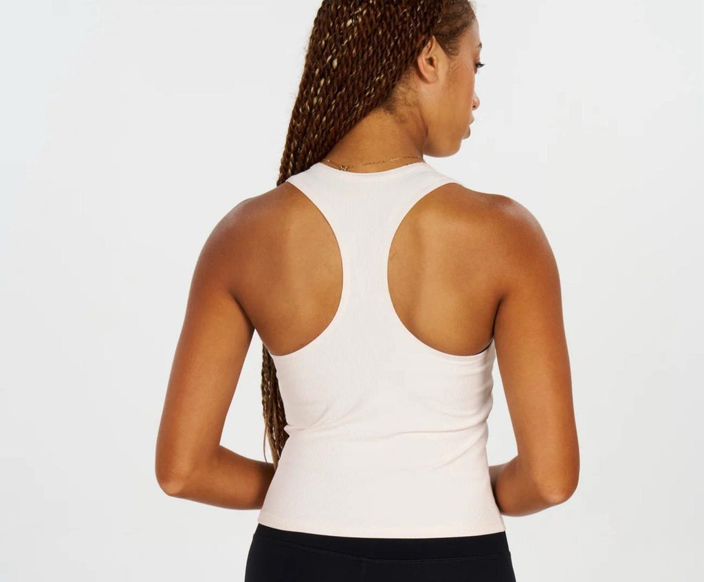 Alwrld Ivory Ribbed Racerback Cropped Athletic Tank Top NWOT