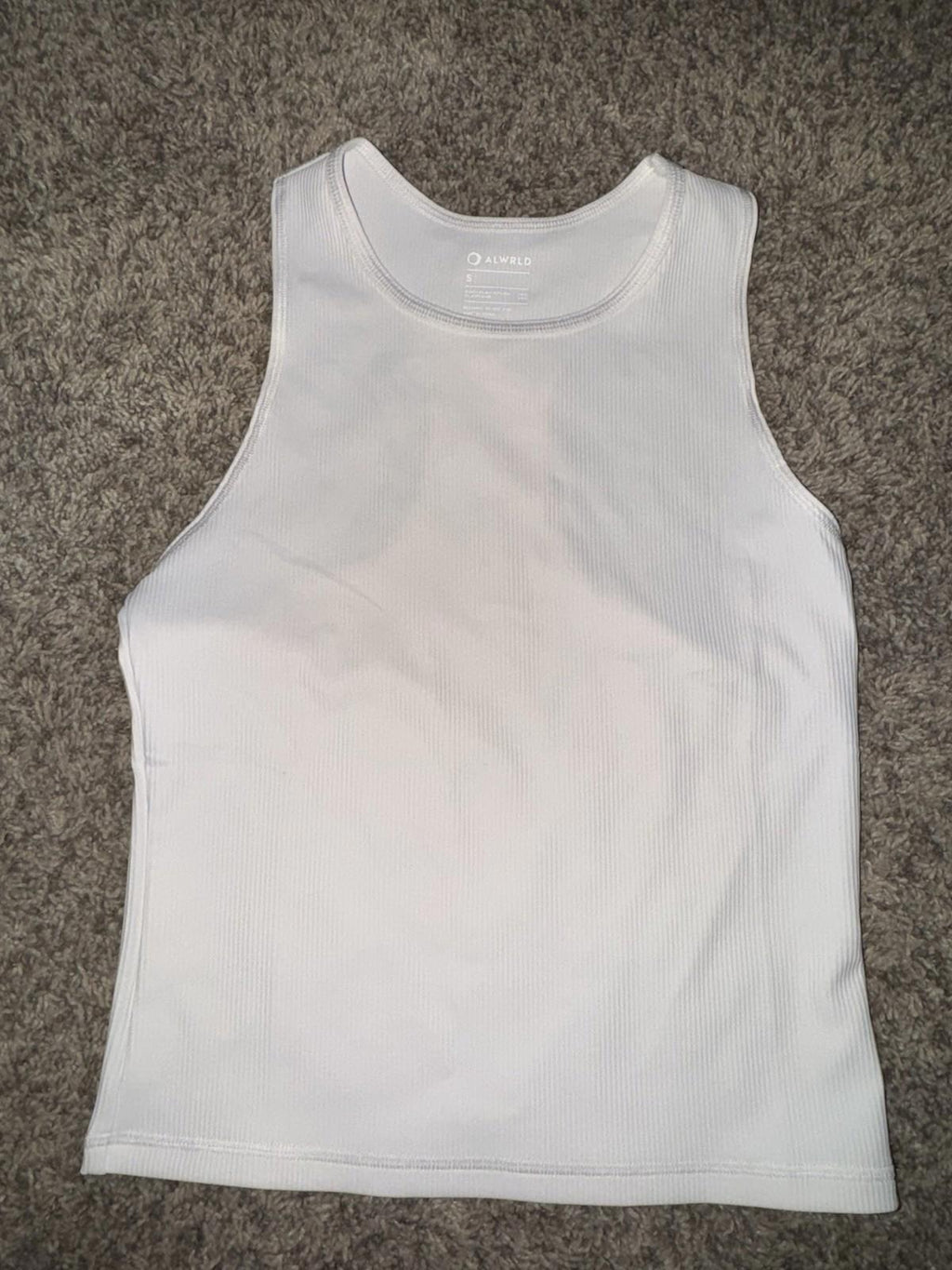 Alwrld Ivory Ribbed Racerback Cropped Athletic Tank Top NWOT
