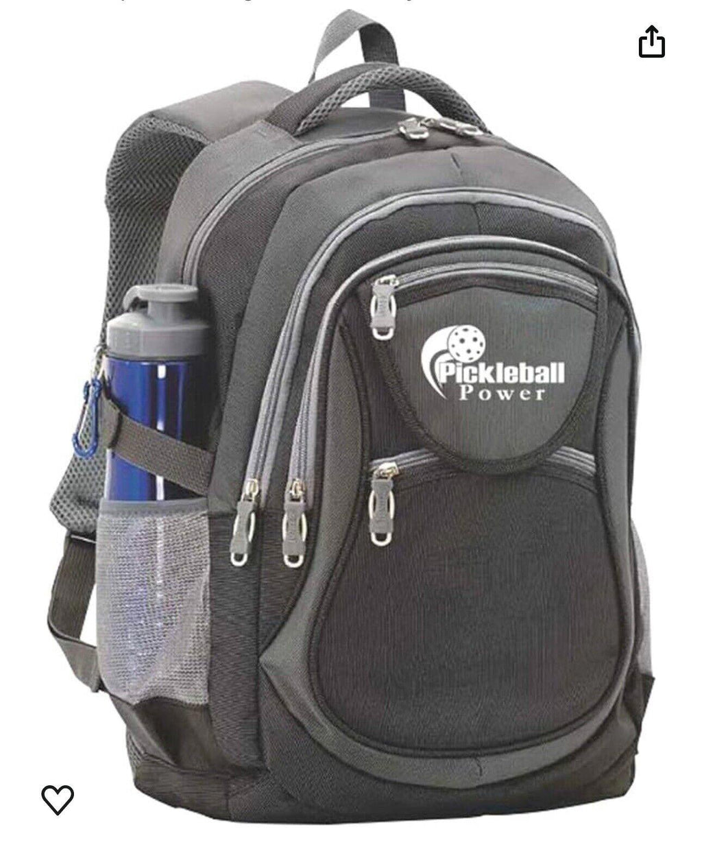 PICKLEBALL MARKETPLACE "All-In-1" Backpack - Perfect size - New - Black & Grey