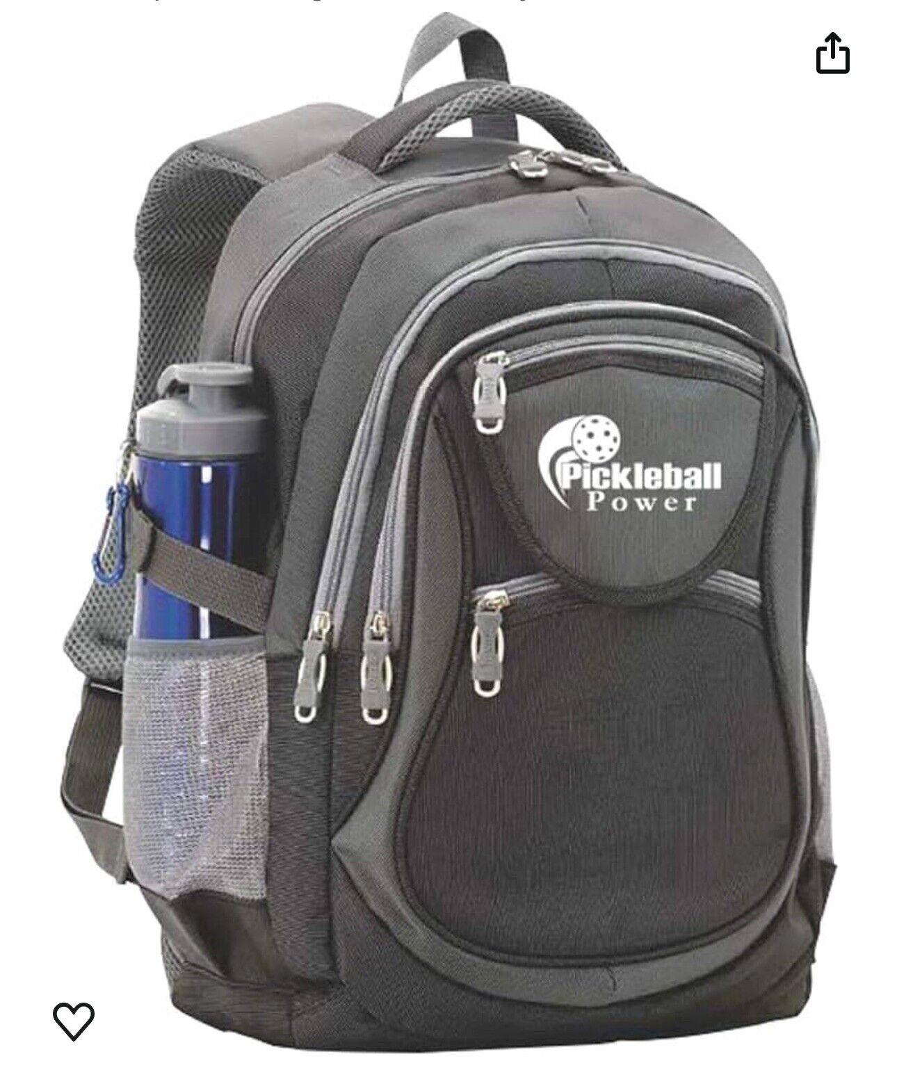 PICKLEBALL MARKETPLACE "All-In-1" Backpack - Perfect size - New - Black & Grey