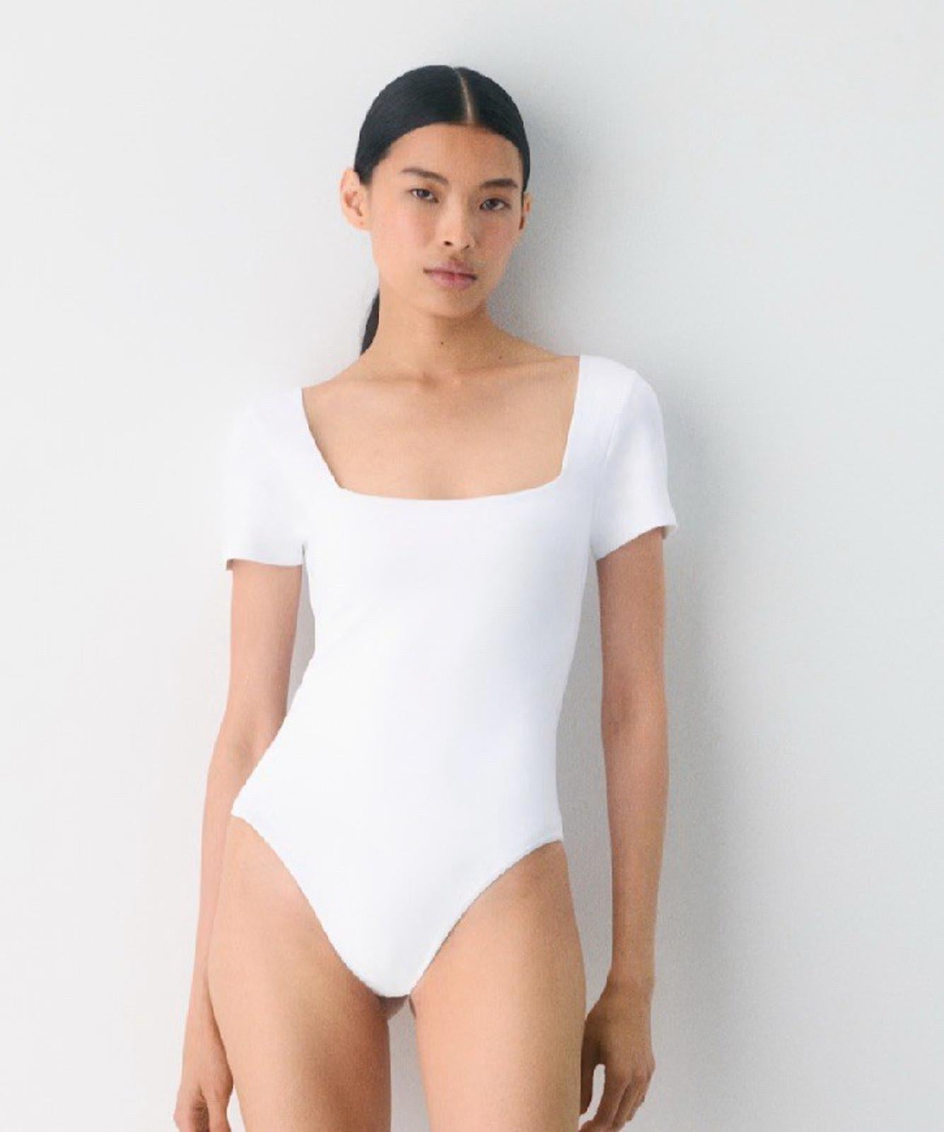Aritzia - Original Contour Squareneck Bodysuit XS Bright White NWT