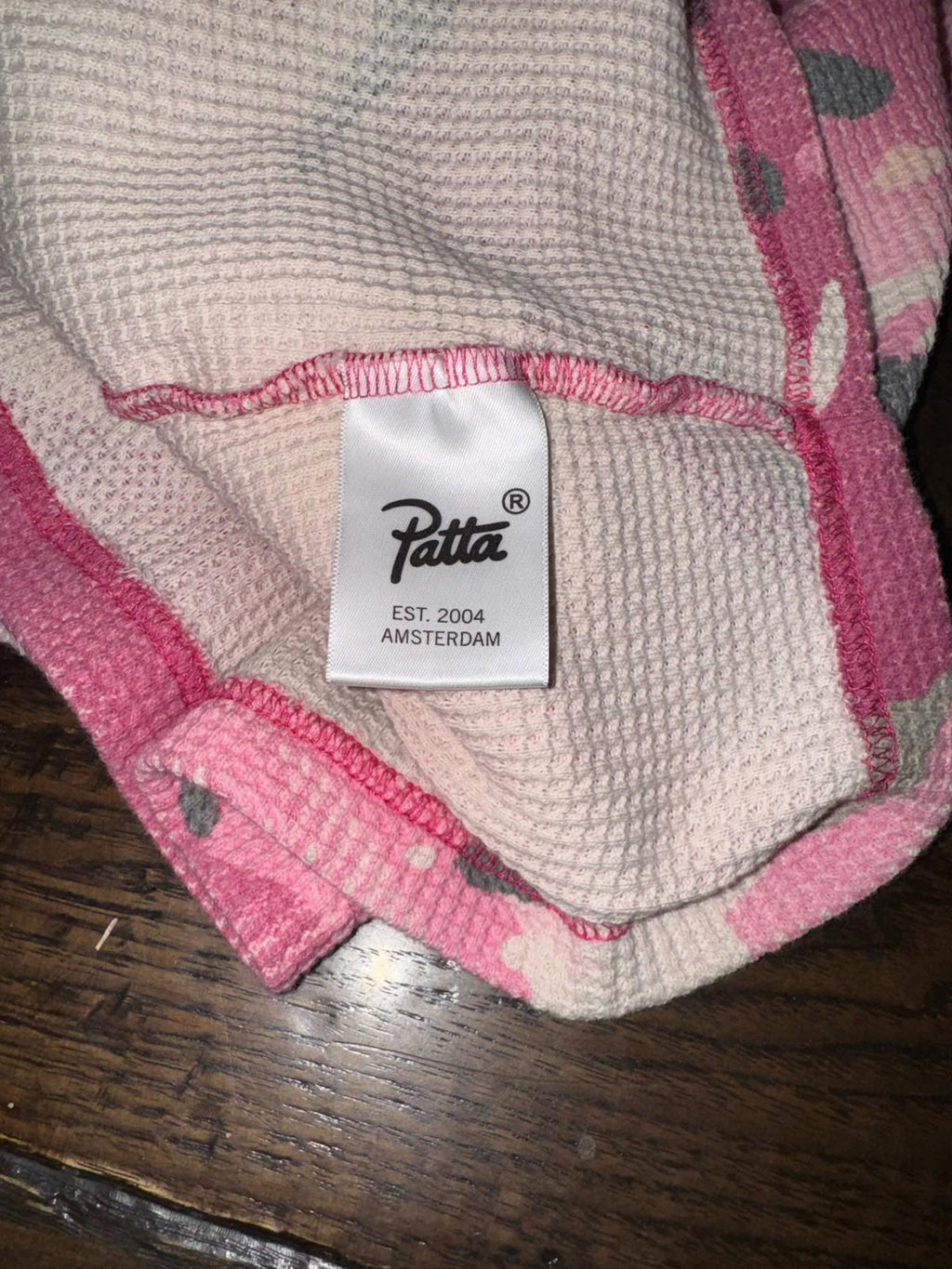 NEW! Patta Pink Camo Waffle Longsleeve T-shirt Men's Unisex Cotton Large NWT
