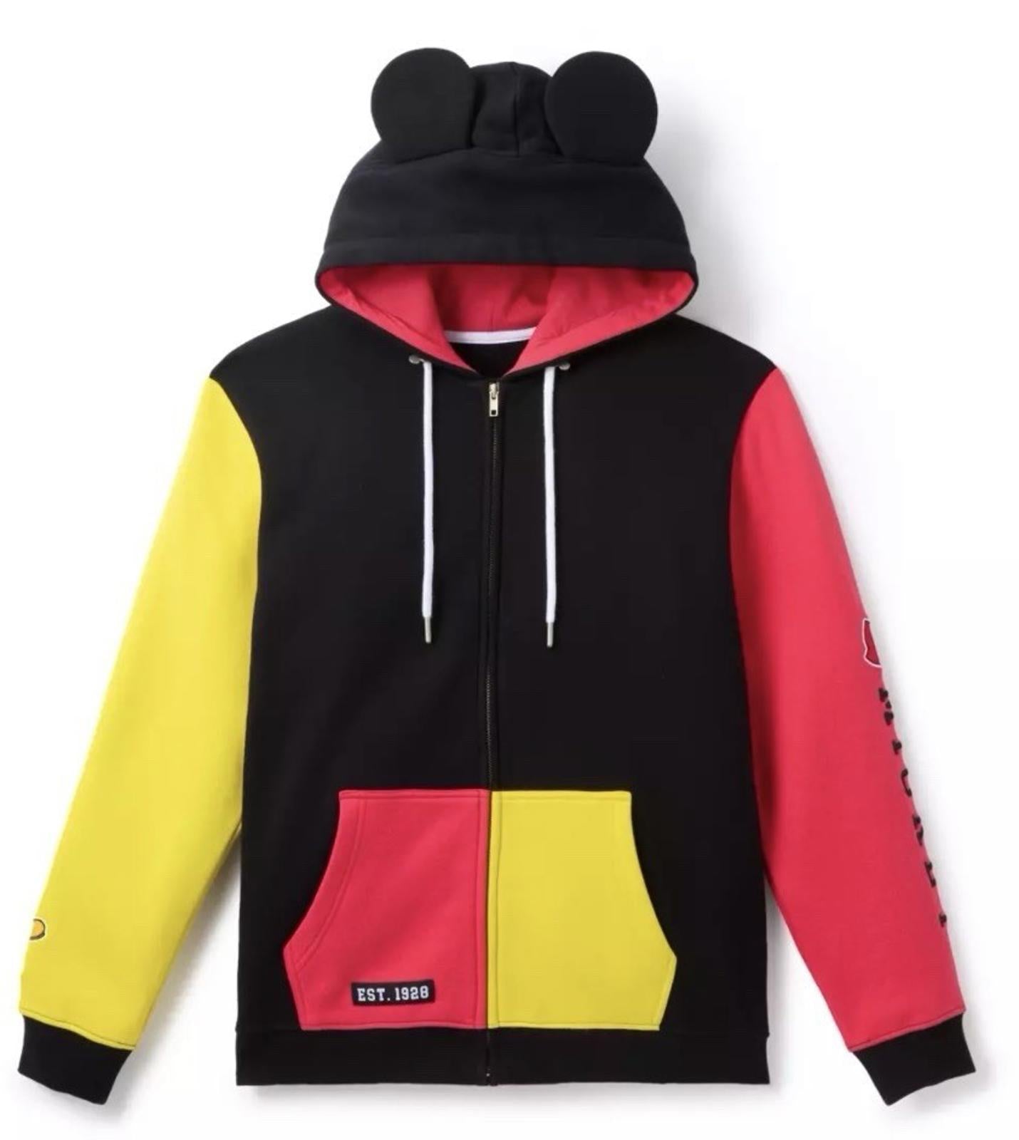 NEW! Disney Mickey Mouse ''Best of Mickey'' Zip Hoodie for Adults. Large NWT