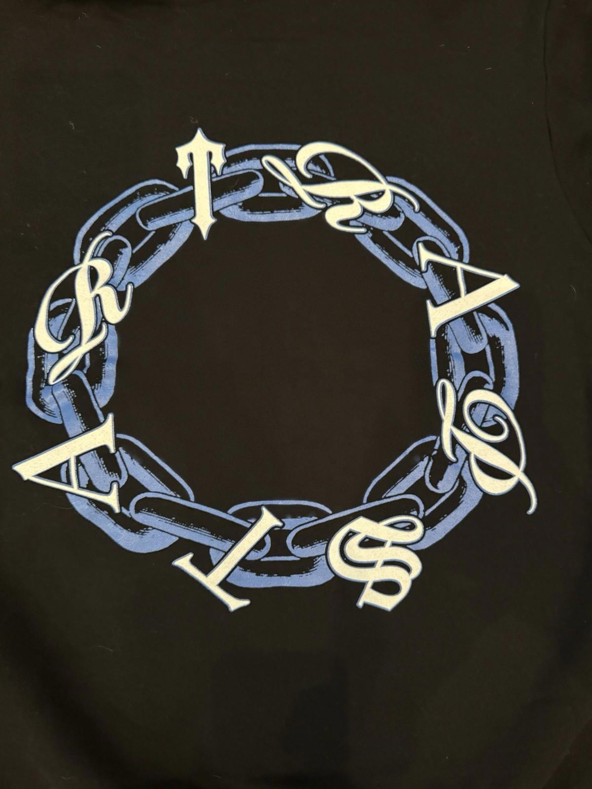 Trapstar Chain Script Hoodie Black/ice Blue Men’s small NWOT