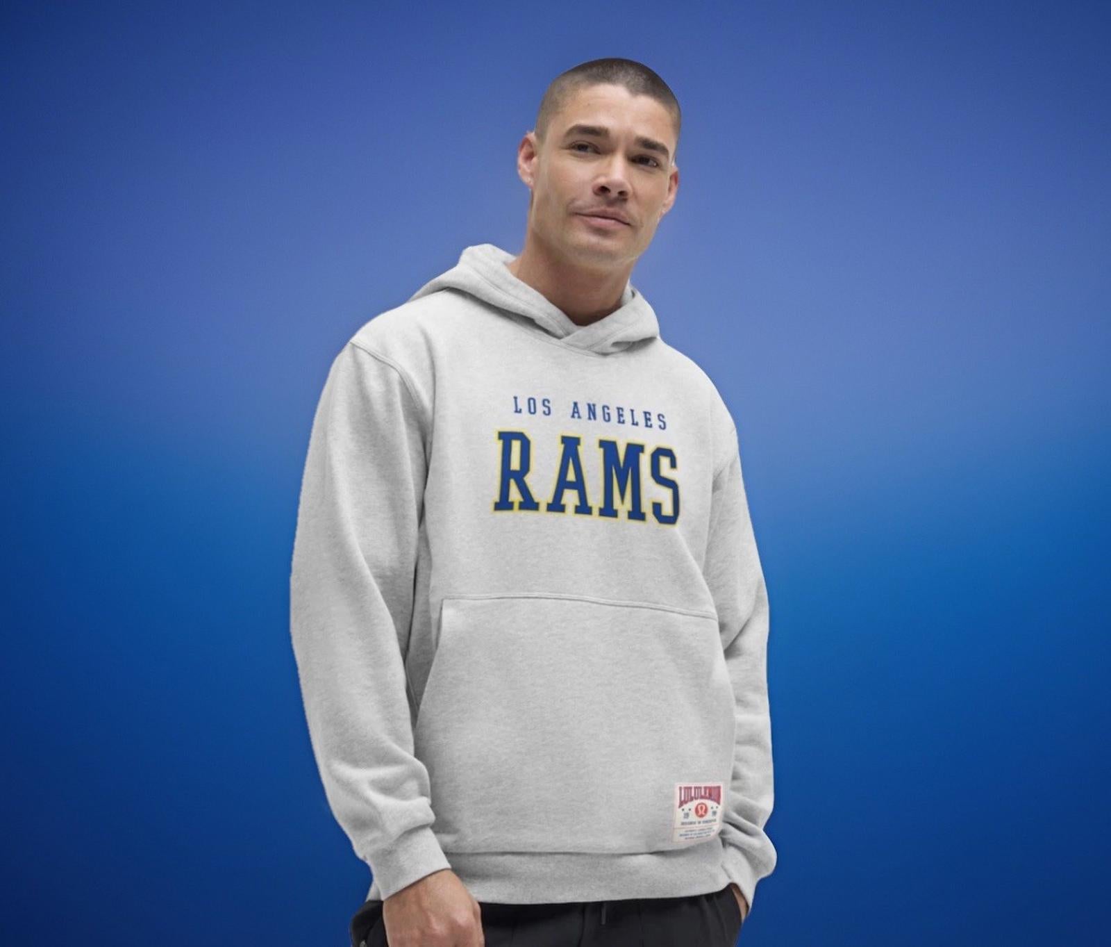 NWT RARE Lululemon Gray LA Rams Steady State Pullover Hoodie Mens MED