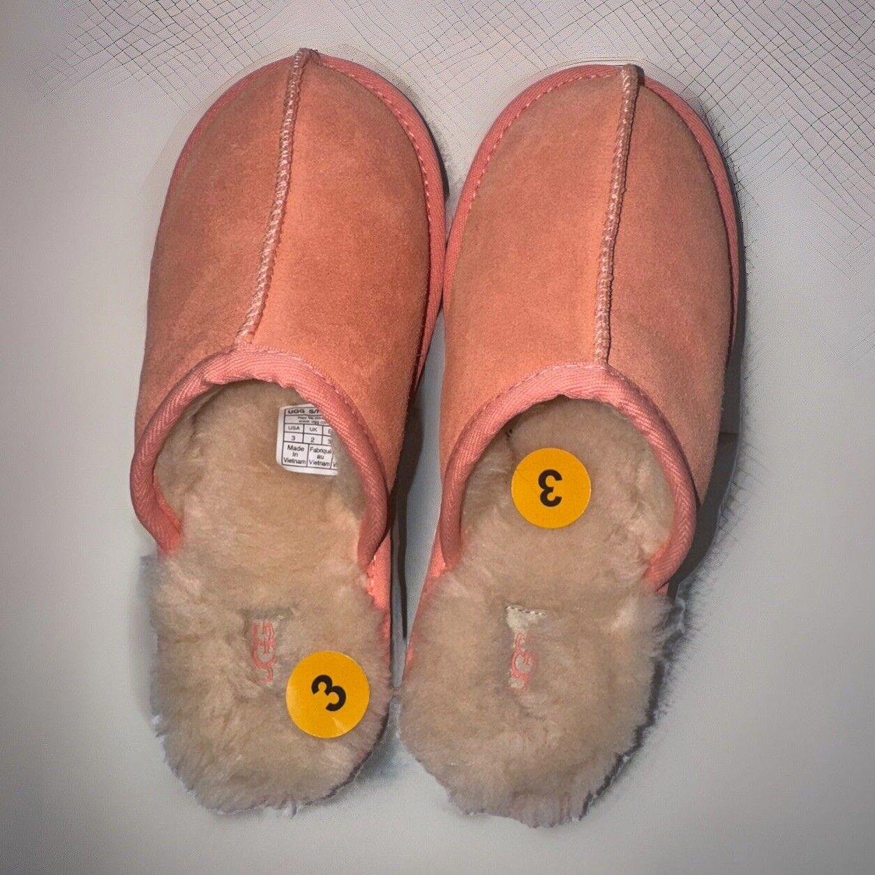 New UGG Little Kids Keegan Slide Slipper Peach sz 3