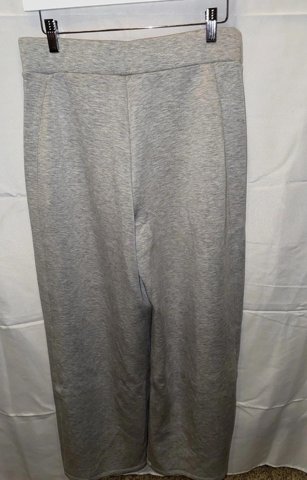 Spanx Womens Track Pants AirEssentials Striped Wide Leg Gray Size LG NEW